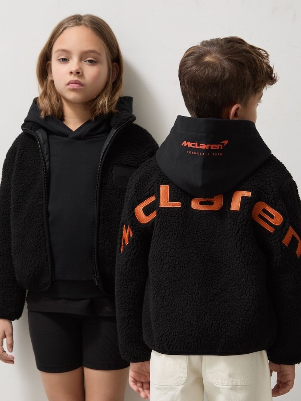 Snoop-LS REISS McLaren Fleece Sweater Kids Unisex Black Orange Size 8/9
